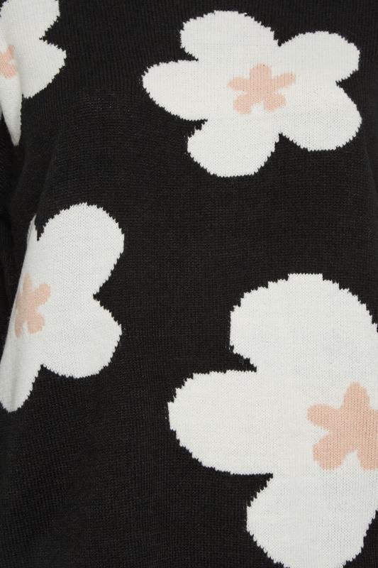 YOURS Curve Black Floral Knit Jumper | Yours Clothing 5
