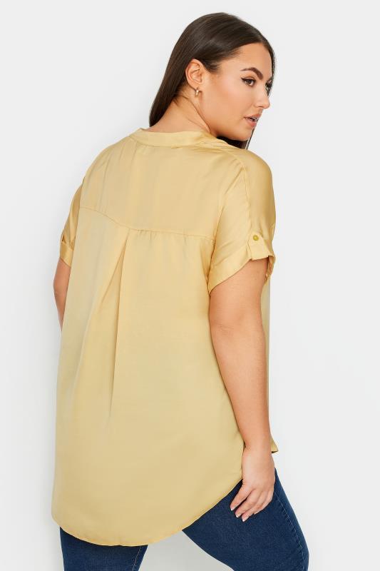 YOURS Plus Size Yellow Button Through Shirt | Yours Clothing 3