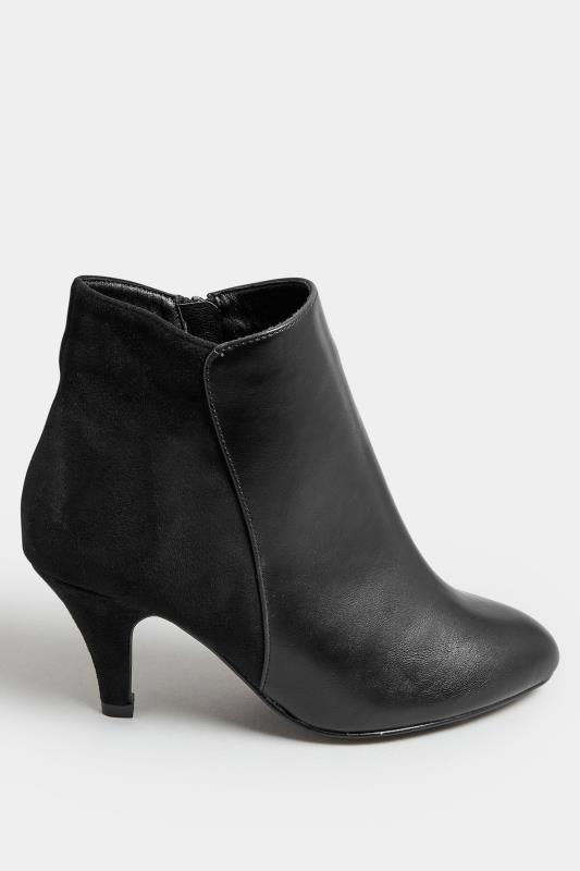 Black Faux Suede & Leather Contrast Shoe Boots In Wide E Fit | Yours Clothing 3