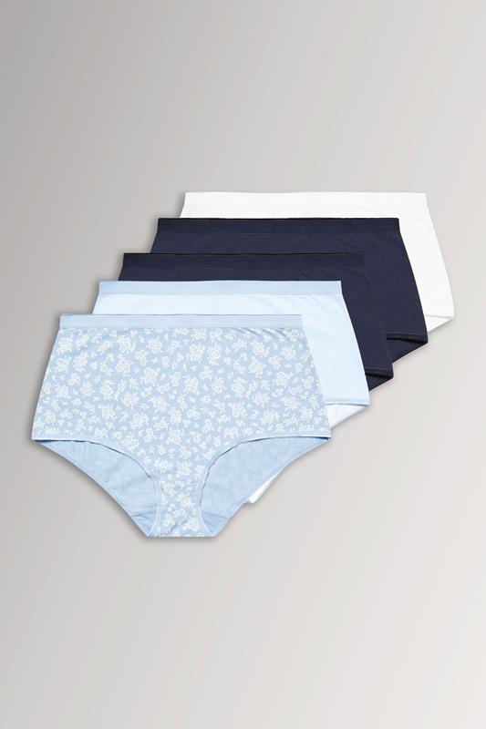  YOURS 5-PACK Curve Blauwe Bloemenprint Volledige Slips