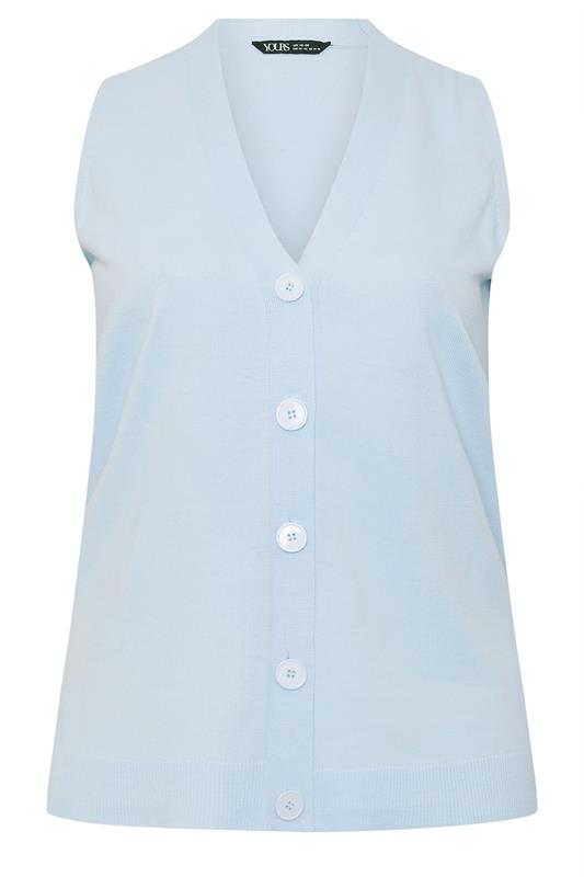 YOURS Plus Size Blue Knitted Waistcoat | Yours Clothing 5