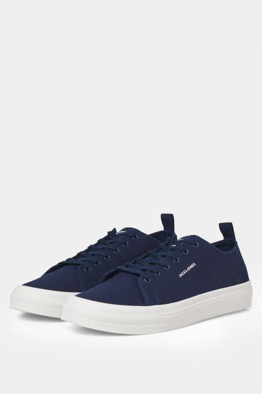  Grande Taille JACK & JONES Navy Blue Bayswater Canvas Trainers