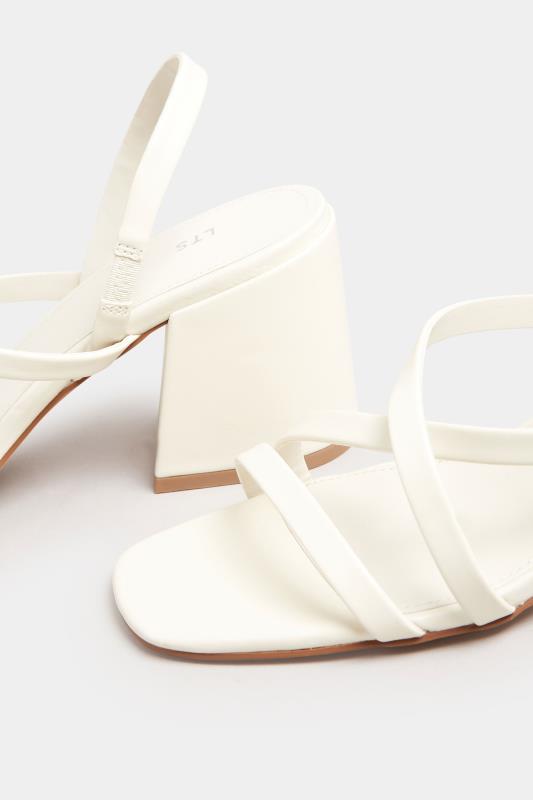LTS White Cross Over Strap Block Heel Sandals In Standard Fit | Long Tall Sally  4