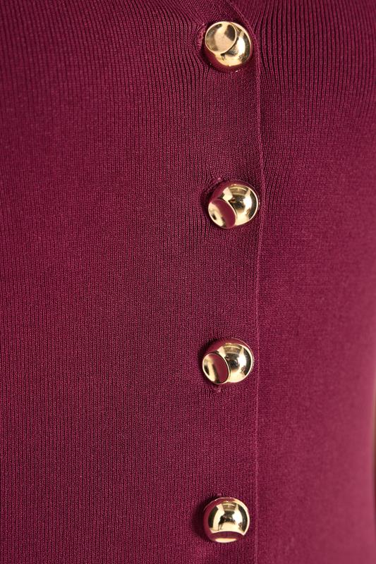 EVANS Plus Size Berry Red Knitted Waistcoat 5