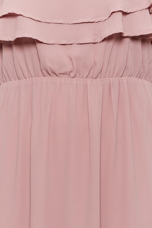 YOURS LONDON Plus Size Pink Bardot Ruffle Maxi Dress | Yours Clothing 6