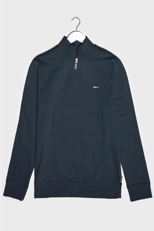 BadRhino Big & Tall Navy Blue Quarter Zip Essential Sweatshirt 2