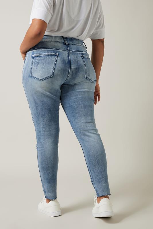 Evans Mid Blue Skinny Ripped Jeans 3