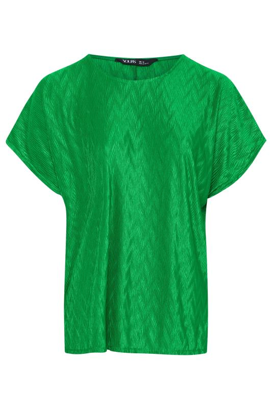 LIMITED COLLECTION Plus Size Green Zig Zag Plisse Top | Yours Clothing 5