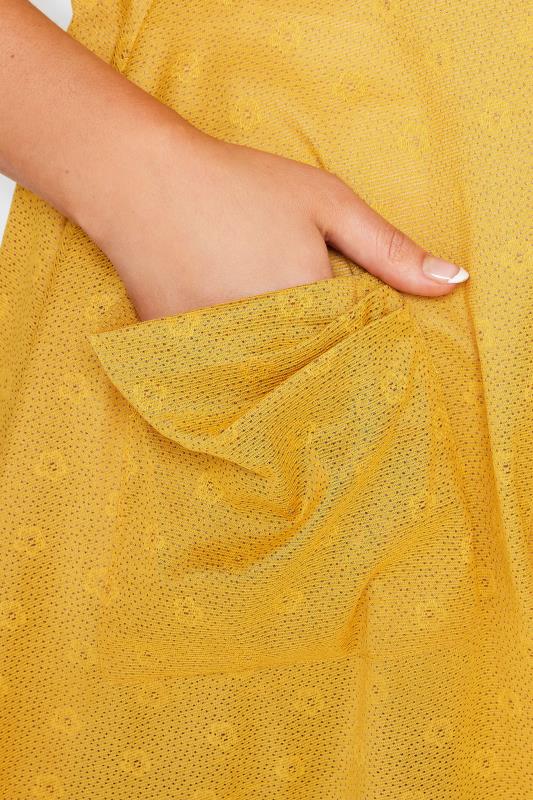 YOURS Plus Size Mustard Yellow Hanky Hem Pocket Top | Yours Clothing 4