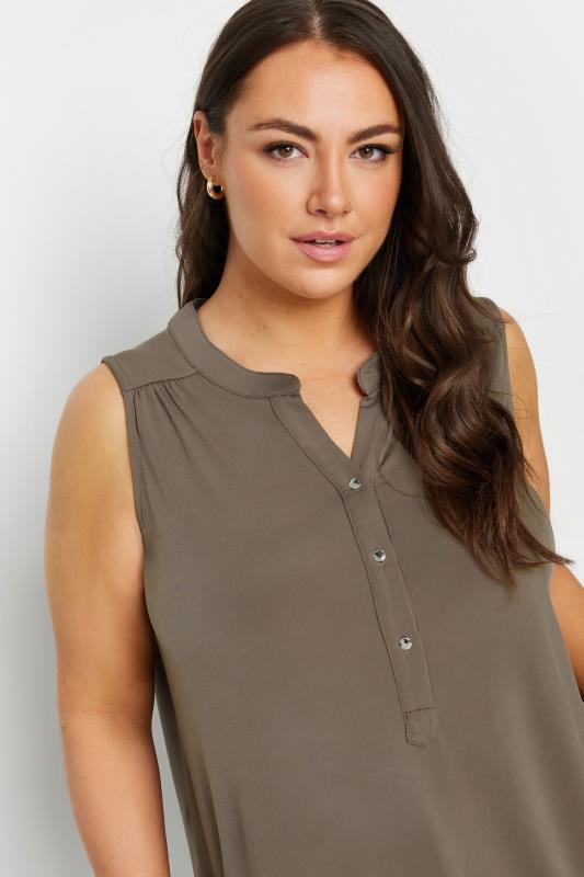 YOURS Plus Size Brown Sleeveless Blouse | Yours Clothing 4