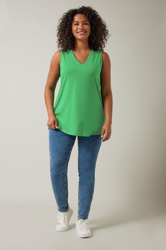 EVANS Plus Size Green Modal Rich Vest Top | Evans 2