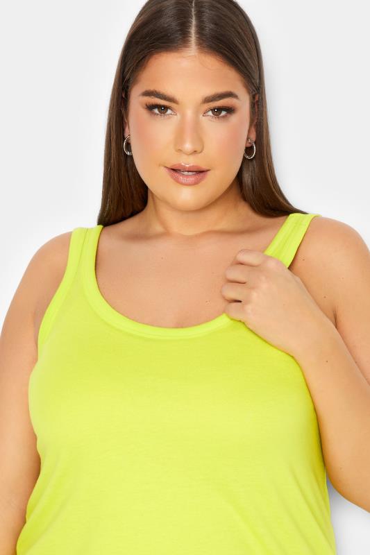 Plus Size Neon Yellow Vest Top | Yours Clothing 4