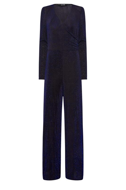 LTS Tall Women's Black & Blue Glitter Wrap Jumpsuit | Long Tall Sally 6