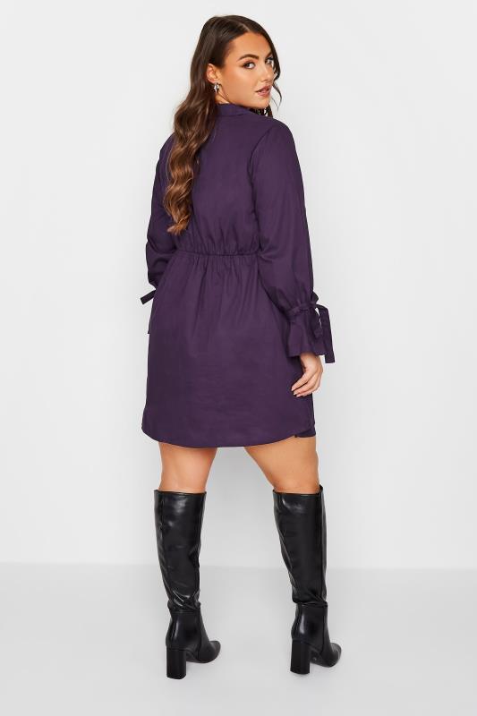 LIMITED COLLECTION Plus Size Purple Tunic Shirt Dress | Yours Clothing 3
