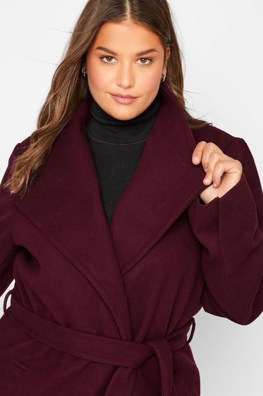 LTS Tall Women's Burgundy Red Belted Coat | Long Tall Sally 4