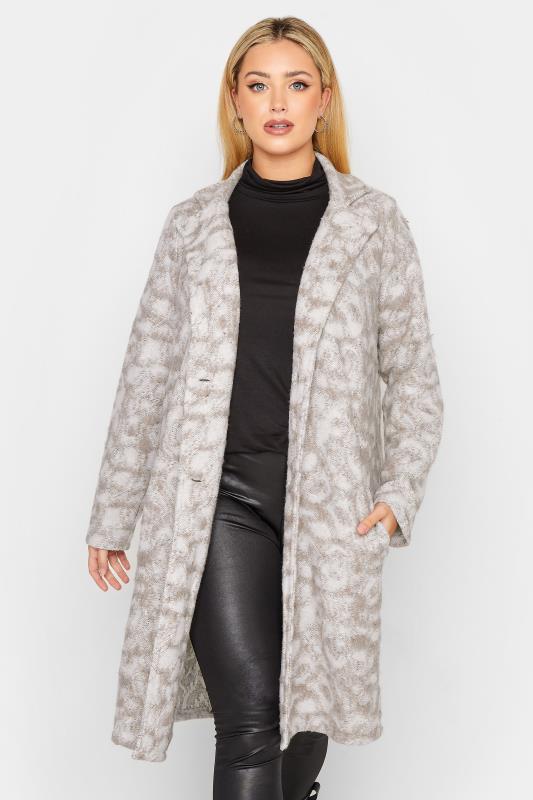 YOURS LUXURY Plus Size Beige Brown Animal Print Faux Fur Jacket | Yours Clothing 1