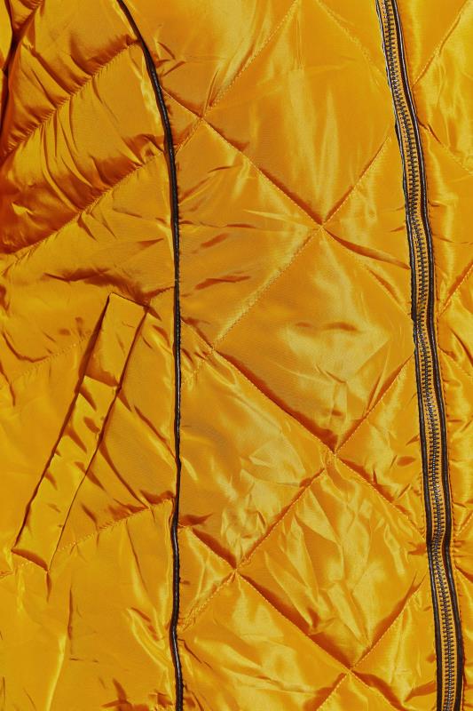 Plus Size Mustard Yellow Panelled Puffer Jacket | Yours Clothing 6