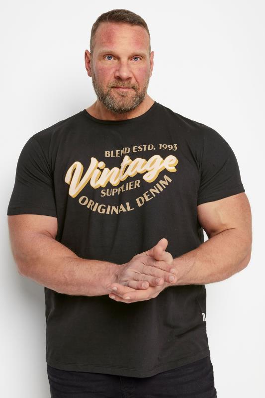 Men's  BLEND Big & Tall Black 'Vintage' T-Shirt