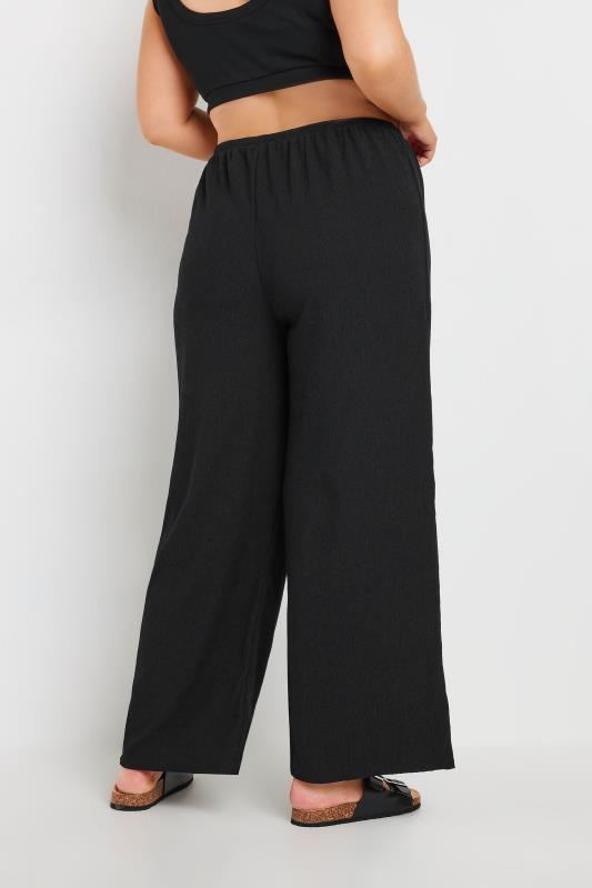 Black tie waist wide leg trousers hotsell