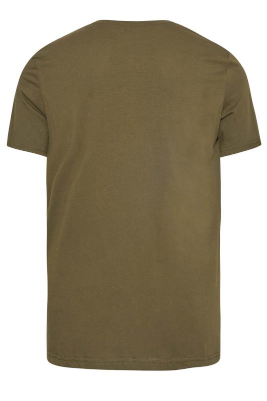 LYLE & SCOTT Khaki Green Crew Neck T-Shirt | BadRhino 4
