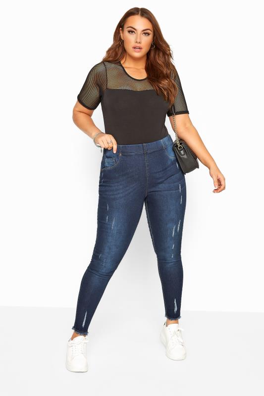 plus size distressed jeggings