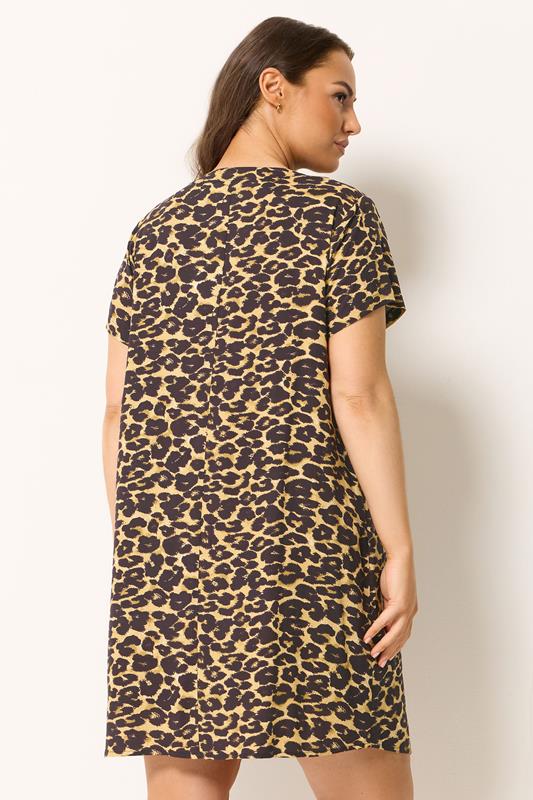 YOURS Plus Size Black Leopard Pleat Front Dress | Yours Clothing 2