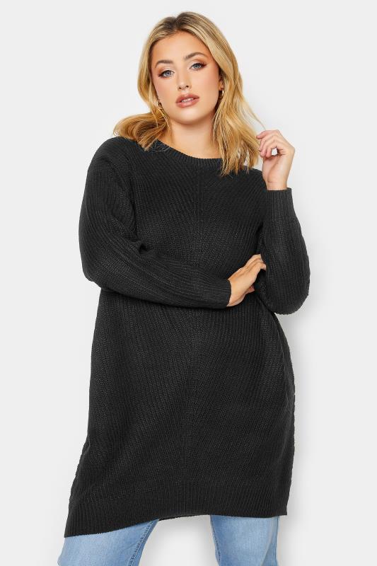 Plus Size Jumpers YOURS Curve Black Essential Knitted Jumper