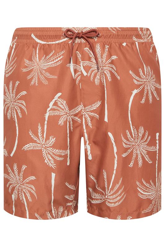 BadRhino Big & Tall Clay Orange Palm Tree Swim Shorts | BadRhino 8