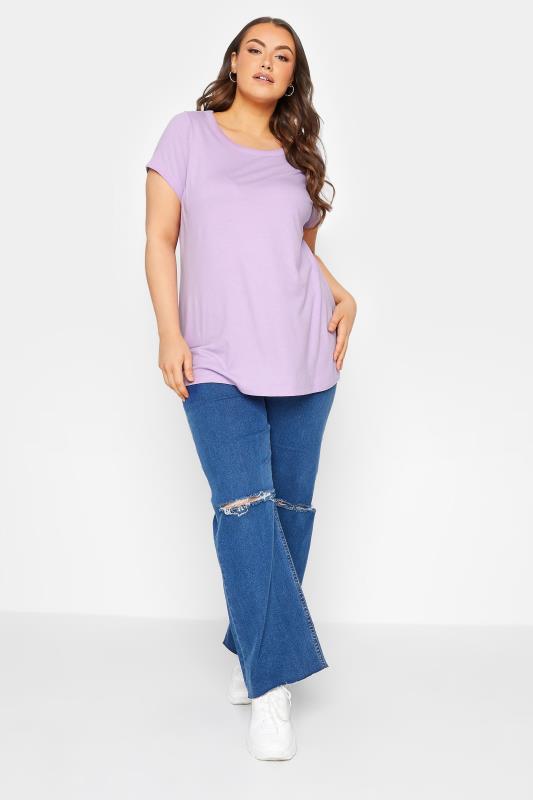 YOURS Plus Size Curve Purple Essential T-Shirt | Yours Clothing  2