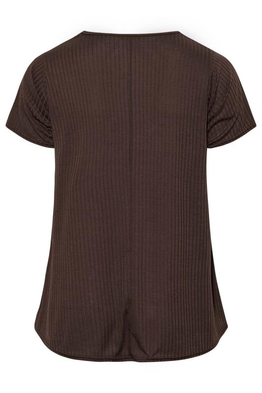 LIMITED COLLECTION Curve Chocolate Brown Ribbed Swing Top 2