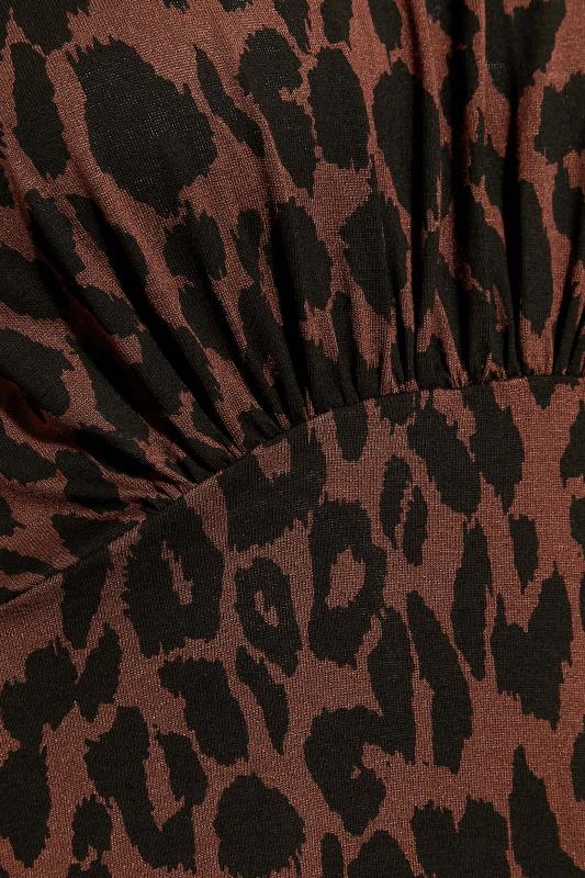 Petite Brown Leopard Print Midi Dress 5