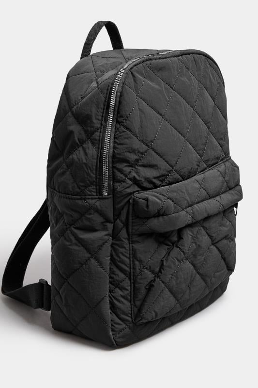 Black Quilted Backpack | Yours Clothing 2