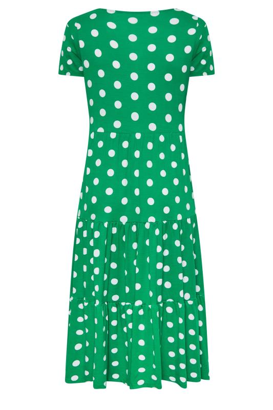 YOURS Curve Plus Size Green Polka Dot Print Maxi Dress | Yours Clothing