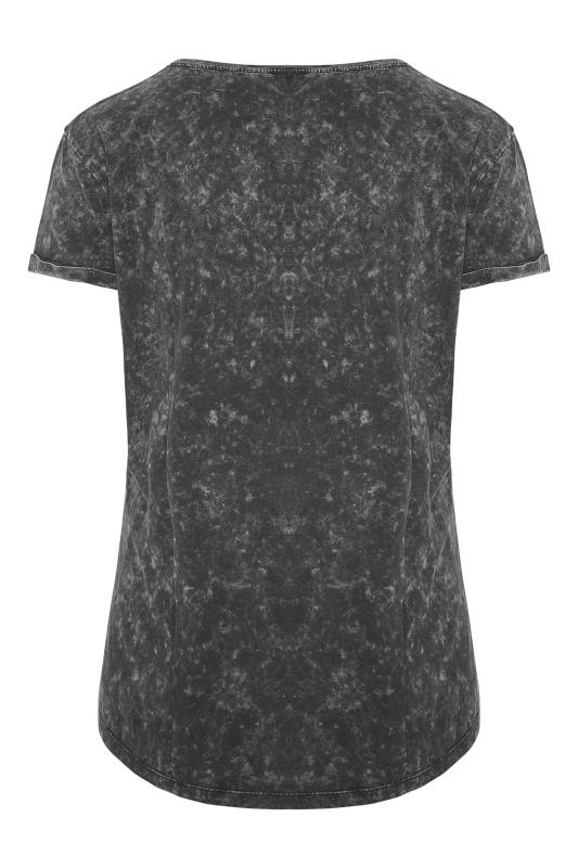 Plus Size Grey Acid Wash Embellished Heart T-Shirt | Yours Clothing 7