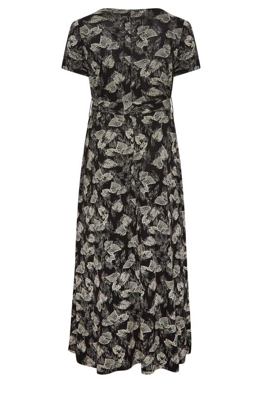 YOURS Plus Size Black Floral Wrap Tie Waist Maxi Dress | Yours Clothing 7