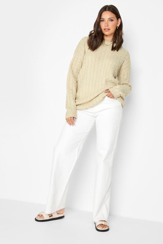 LTS Tall Beige Brown Cable Knit Jumper | Long Tall Sally  2