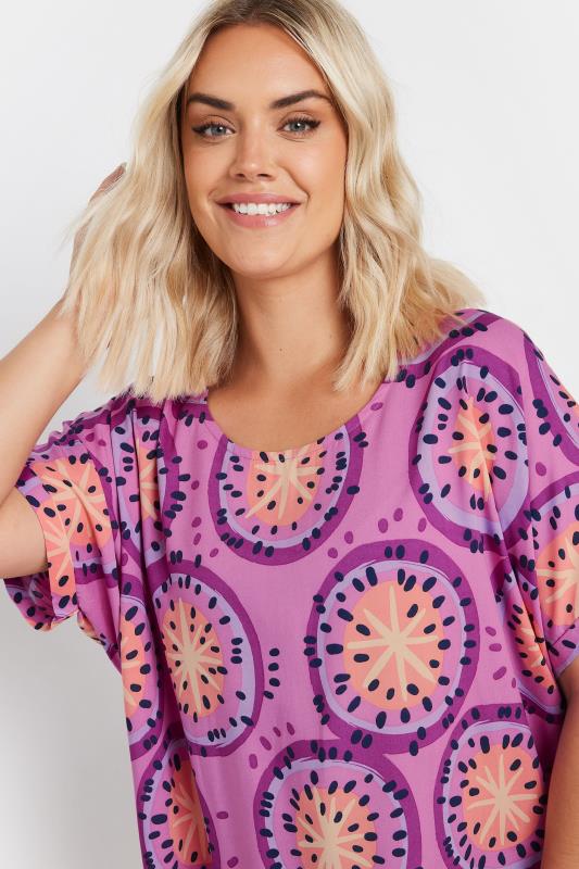 YOURS Plus Size Purple Abstract Print Tunic Dress | Yours Clothing 4