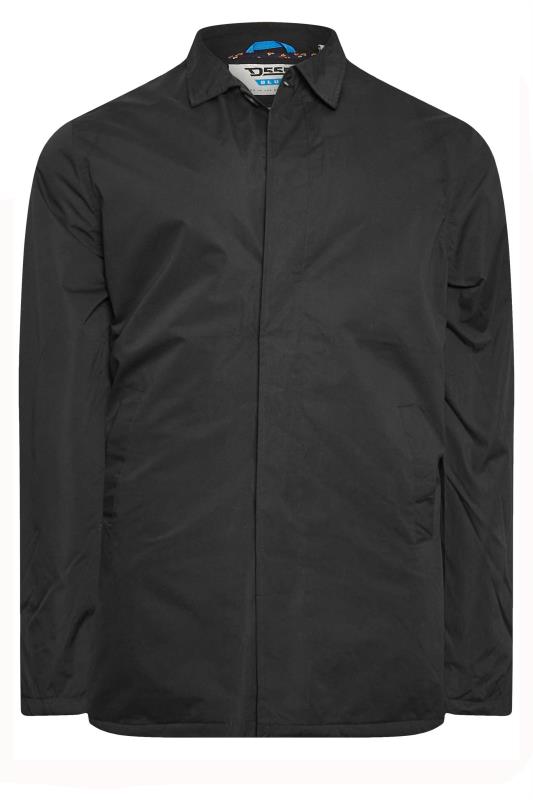 D555 Big & Tall Black Button Down Long Sleeve Shirt Jacket | BadRhino  1
