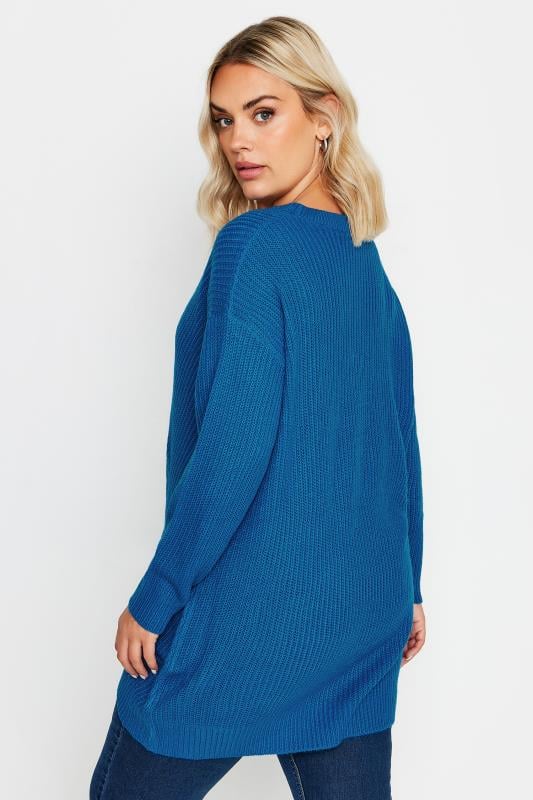 YOURS Plus Size Cobalt Blue Essential Long Sleeve Knitted Jumper | Yours Clothing 4