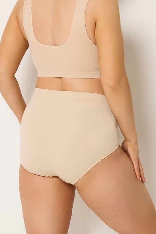 YOURSET Plus Size 3 PACK Black & Nude Seamless Light Control Full Briefs | Yours Clothing  6