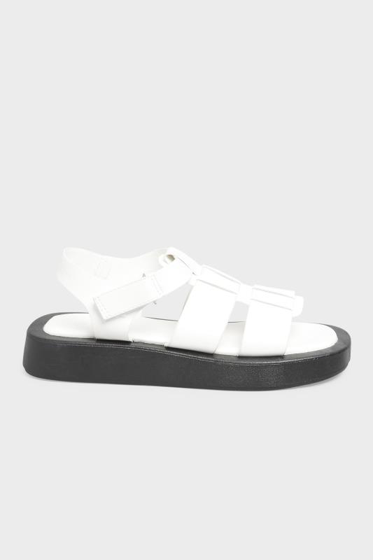 LIMITED COLLECTION White Multi Strap Flatform Sandals In Wide E Fit_B.jpg