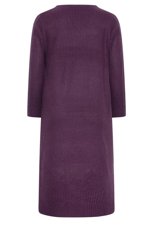YOURS Plus Size Purple Midaxi Knitted Jumper Dress | Yours Clothing 6