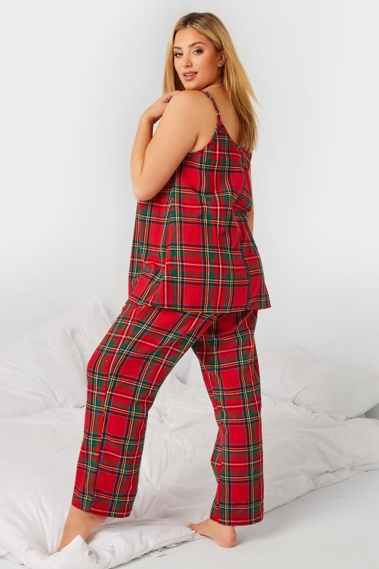LIMITED COLLECTION Plus Size Red Tartan Check Cami Pyjama Top | Yours Clothing 4