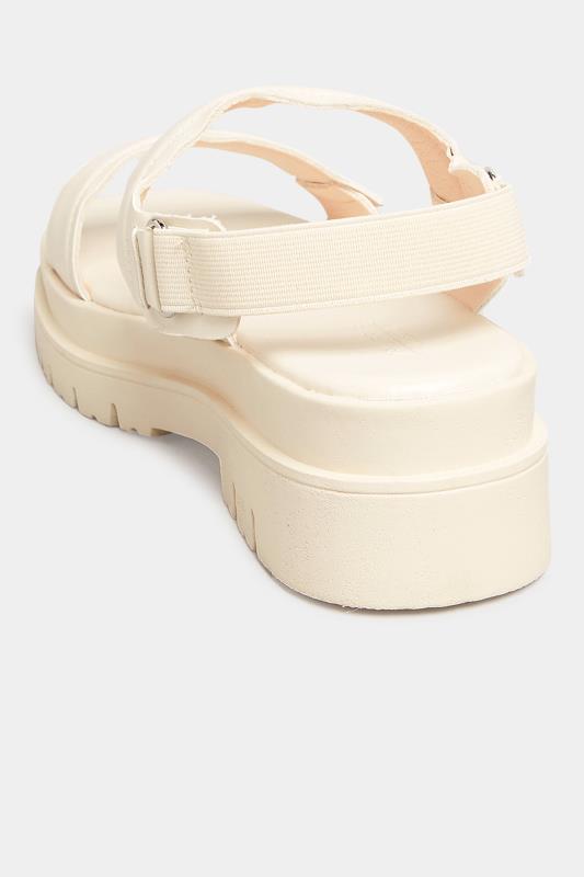 PixieGirl Cream Double Strap Chunky Sandals In Standard D Fit 4