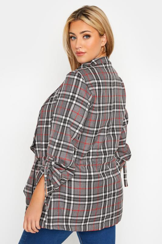 Curve Grey Checked Waterfall Jacket 3