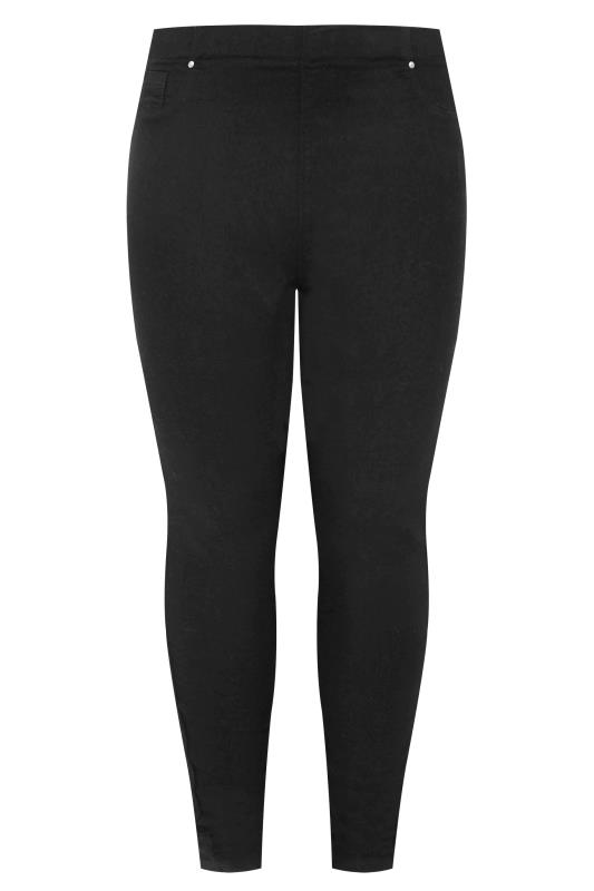 Plus Size Black Pull On JENNY Jeggings | Yours Clothing 3