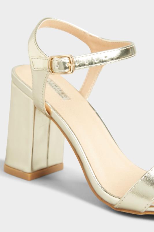 LIMITED COLLECTION Gold Block Heeled Sandal In Extra Wide EEE Fit_D.jpg