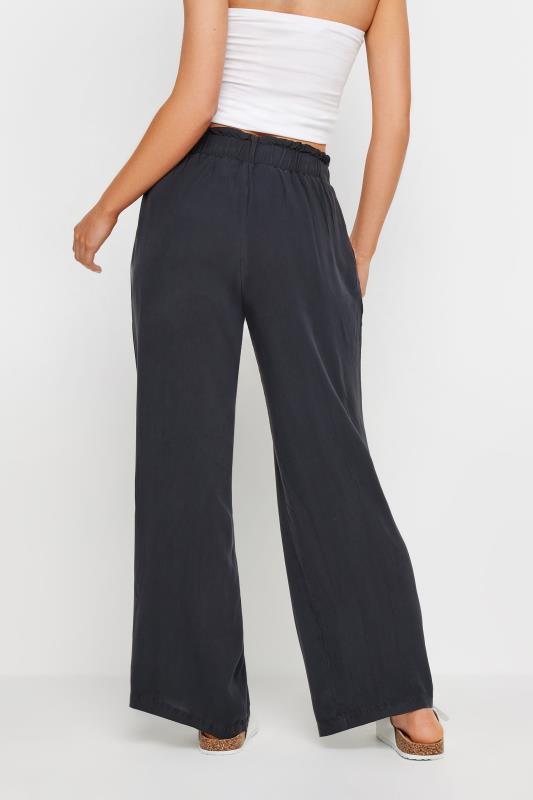 PixieGirl Petite Women's Black Acid Wash Wide Leg Trousers | PixieGirl 2