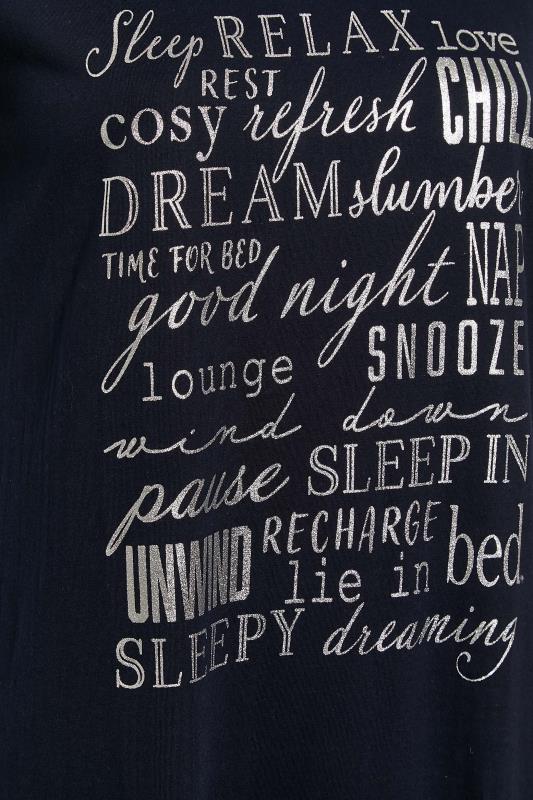 Curve Navy Blue Inspirational Slogan Midaxi Nightdress | Yours Clothing 5