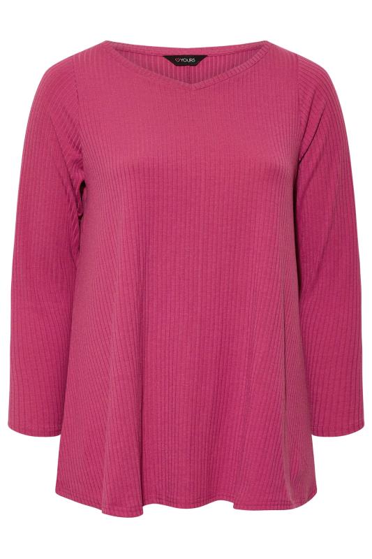 Plus Size Pink Long Sleeve Top | Yours Clothing 6